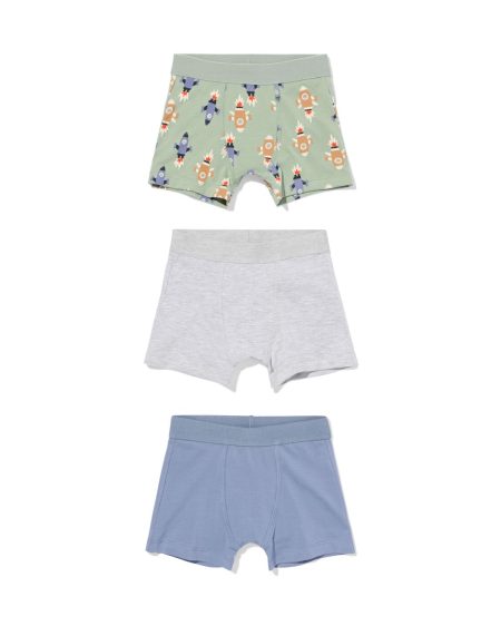 051 Kinderboxers Raket - 3 Stuks Groen (groen)