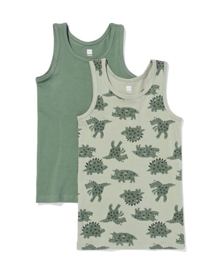 HEMA HEMA Kinderhemden Dino - 2 Stuks Groen (groen)
