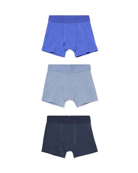 HEMA HEMA Kinderboxers Effen - 3 Stuks Blauw (blauw)