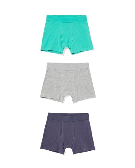 HEMA HEMA Kinderboxers Effen - 3 Stuks Groen (groen)