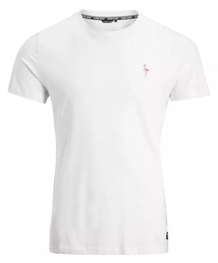 Björn Borg - Heren - Wit Flamingo T-Shirt - Roze/Wit - Maat XL