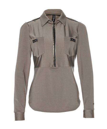 Zip73 Female Shirts En Tops Top Rits L.mouw Champagne W24/623/01/255