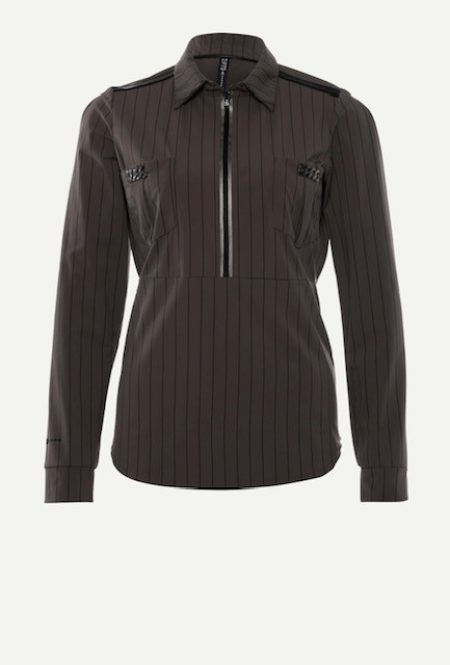 Zip73 Female Shirts En Tops Top Rits L.mouw Pinstripe Taupe W24/623/06/205