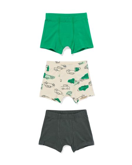 051 Kinderboxers Auto - 3 Stuks Groen (groen)
