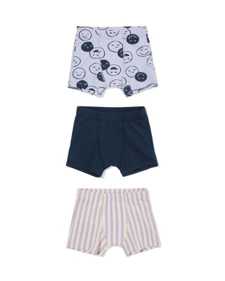HEMA HEMA Kinderboxers Gezichtjes - 3 Stuks Lila (lila)