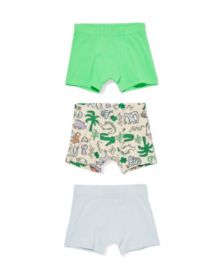 HEMA Kinderboxers Jungle - 3 Stuks Lichtblauw (lichtblauw)