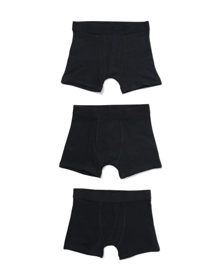 HEMA Kinder Boxers Katoen/stretch - 3 Stuks Zwart (zwart)