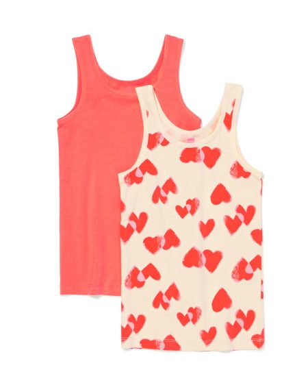 HEMA HEMA Kinderhemden Hartjes - 2 Stuks Rood (rood)