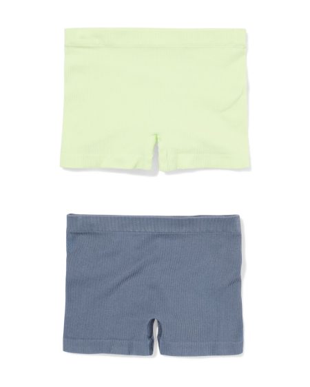 HEMA Kinderboxers Naadloos Rib - 2 Stuks Lime (lime)