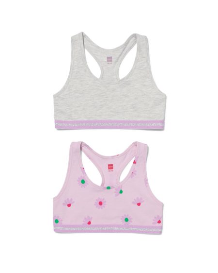 HEMA HEMA Kinder Croptops Stretch Katoen - 2 Stuks Lila (lila)