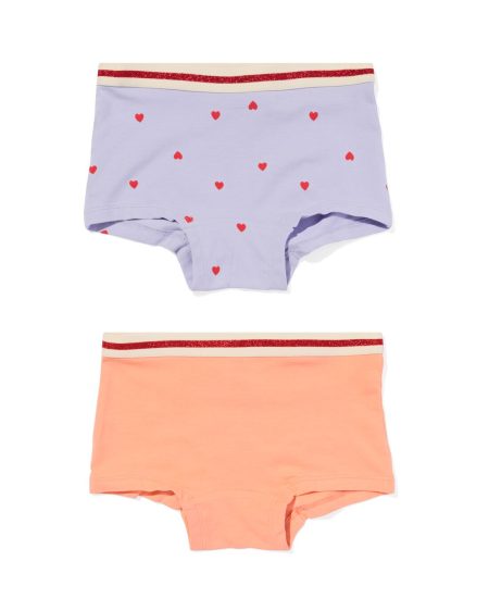 HEMA Kinderboxers Stretch Katoen - 2 Stuks Lila (lila)