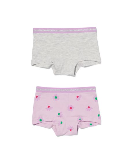 HEMA Kinderboxers Katoen/stretch - 2 Stuks Lila (lila)