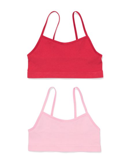HEMA HEMA Kindertop Naadloos - 2 Stuks Roze (roze)