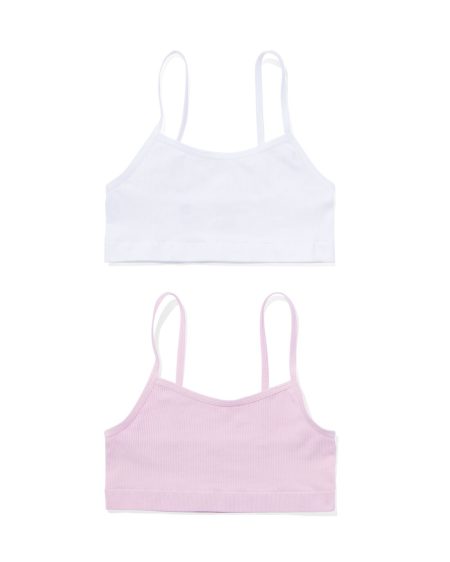 HEMA HEMA Kindertops Naadloos Rib - 2 Stuks Lichtpaars (lichtpaars)