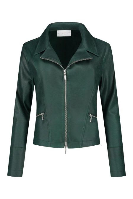 Helena Hart 7288 Zipper Biker Jackets Emerald