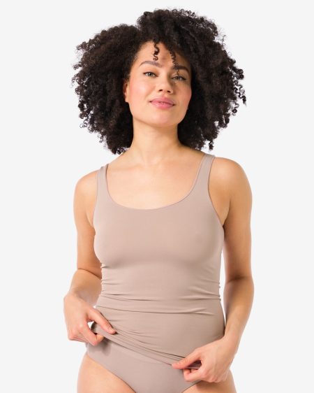 HEMA HEMA Dameshemd Naadloos Micro Beige (beige)