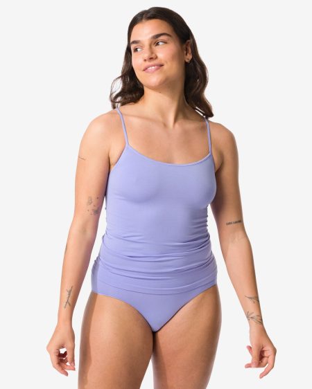 140 Dameshemd Naadloos Micro Spaghettibandjes Blauw (blauw)