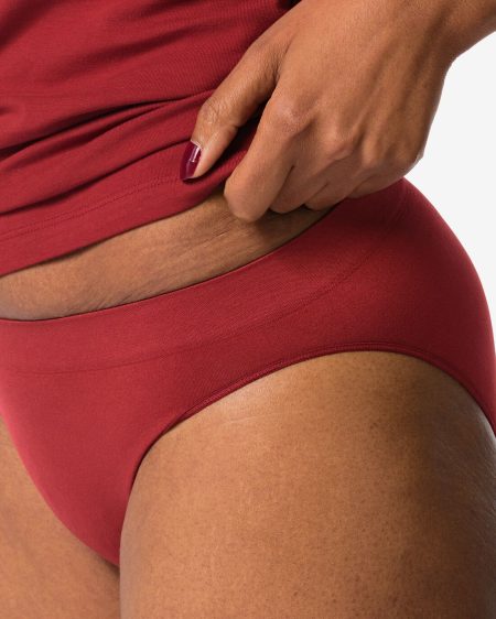 HEMA HEMA Damesslip Naadloos Micro Donkerrood (donkerrood)