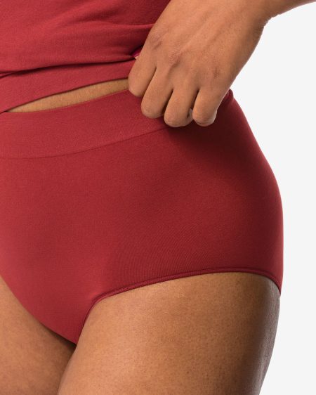 HEMA HEMA Dames Tailleslip Naadloos Micro Donkerrood (donkerrood)