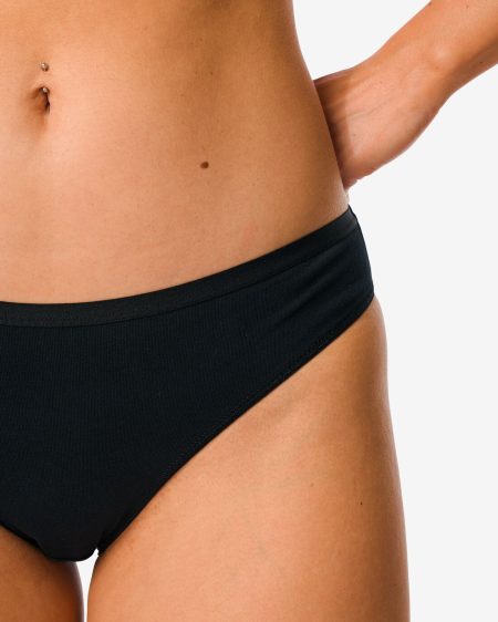 HEMA HEMA Damesslip Katoen - 2 Stuks Zwart (zwart)