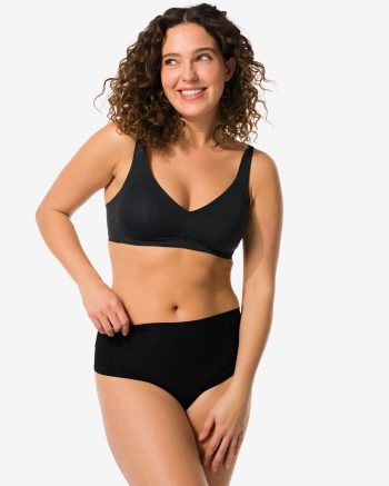 HEMA Dames Taillestring Micro Rib Zwart (zwart)