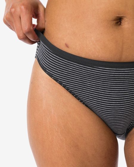 HEMA HEMA Damesslip Katoen - 2 Stuks Zwart/wit (zwart/wit)