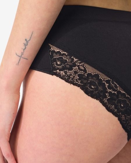 HEMA HEMA Dameshipster Naadloos Micro Met Kant Zwart (zwart)