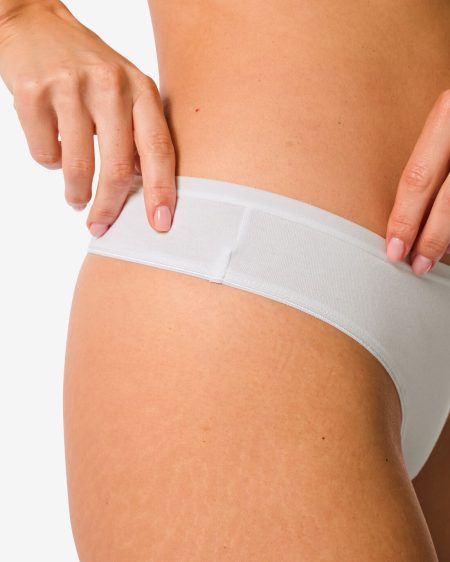 HEMA HEMA Damesstring Katoen - 2 Stuks Wit (wit)