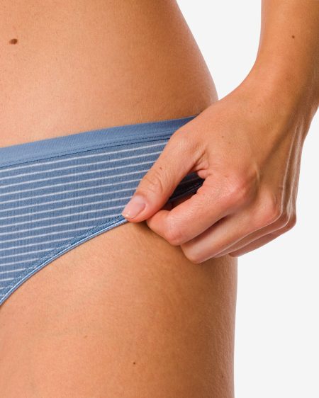 HEMA HEMA Damesstring Katoen - 2 Stuks Blauw (blauw)