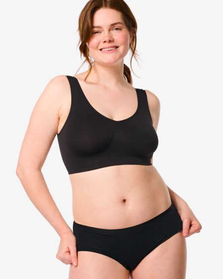 HEMA HEMA Dameshipster Katoen - 2 Stuks Zwart (zwart)