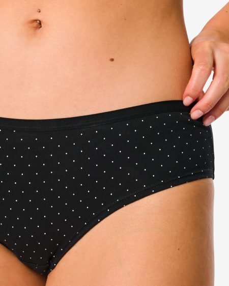 HEMA HEMA Dameshipster Katoen - 2 Stuks Zwart/wit (zwart/wit)