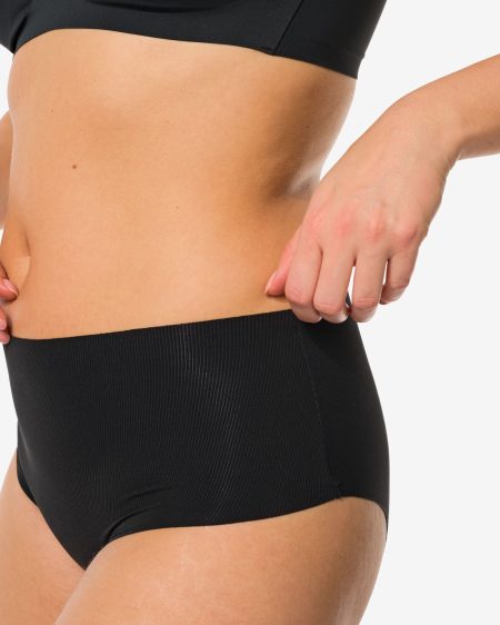 HEMA HEMA Dames Tailleslip Micro Rib Ultimate Comfort Zwart (zwart)
