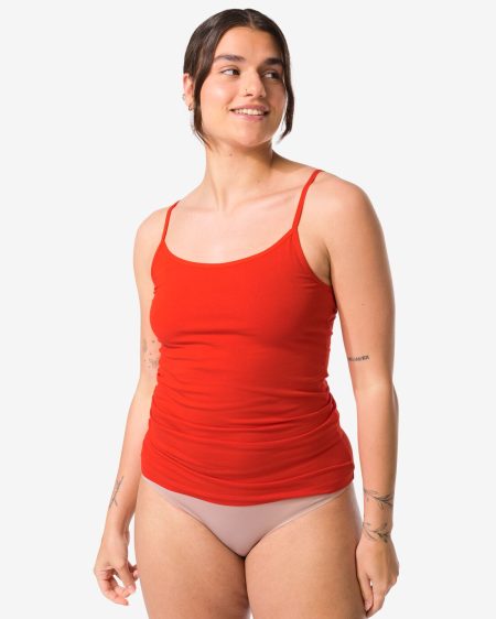 HEMA HEMA Dameshemd Katoen Spaghettibandjes Rood (rood)