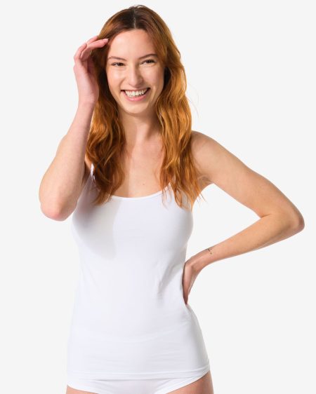 140 Dameshemd Spaghettibandjes Perfect Comfort Katoen Wit (wit)