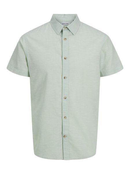 Jack - Jones Jjesummer Shirt Ss Sn 12269329 Overhemd Iceberg Green