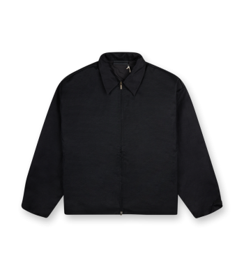 Textured Nylon Trucker Jacket Black - S