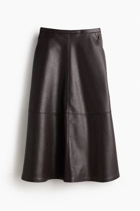 H & M - Gecoate rok - Bruin