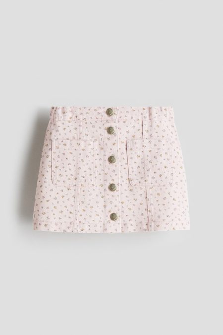 H & M - Rok van katoenen twill - Roze