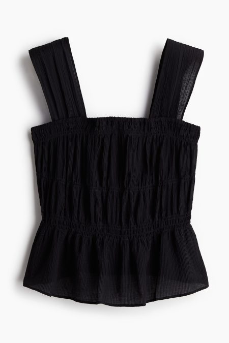 H & M - Peplumtop - Zwart