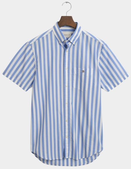 Gant Casual hemd korte mouw Blauw REG CLASSIC POPLIN STRIPE SS 3250142/419