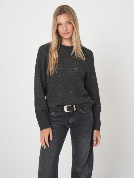 Stijlvolle kasjmier trui met paillettenaccent