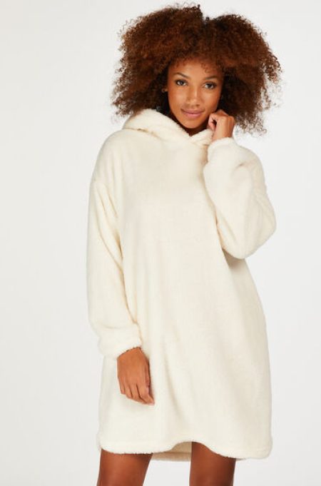 Hunkemöller Snuggle Fleece Jurk Lounge Wit