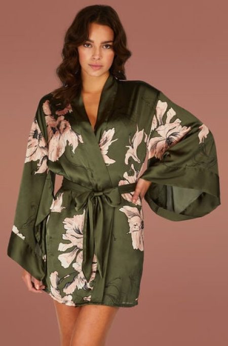 Hunkemöller Kimono Satijn Bloom Groen