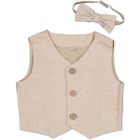 Baby kledingset gilet en strik Mouwloos