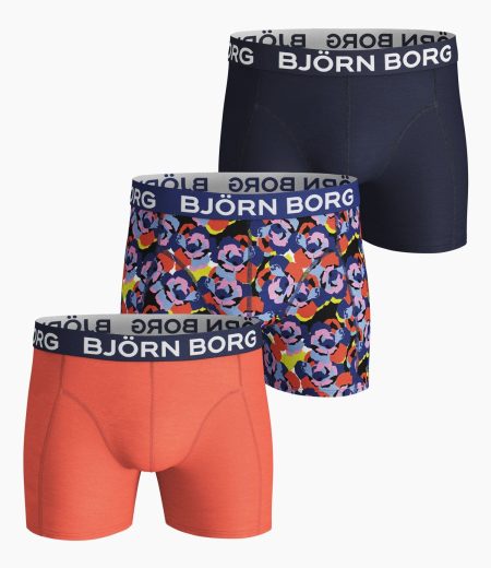 Björn Borg - Heren - Boxershort Camo Rose 3-Pack - Blauw/Multicolour/Oranje - Maat S