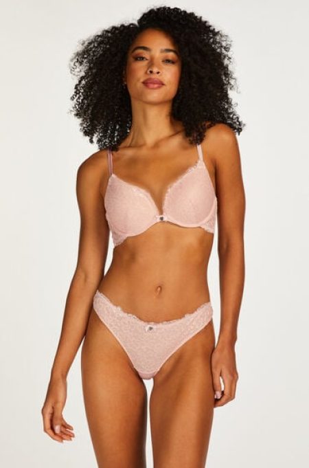 Hunkemöller String Marine Roze