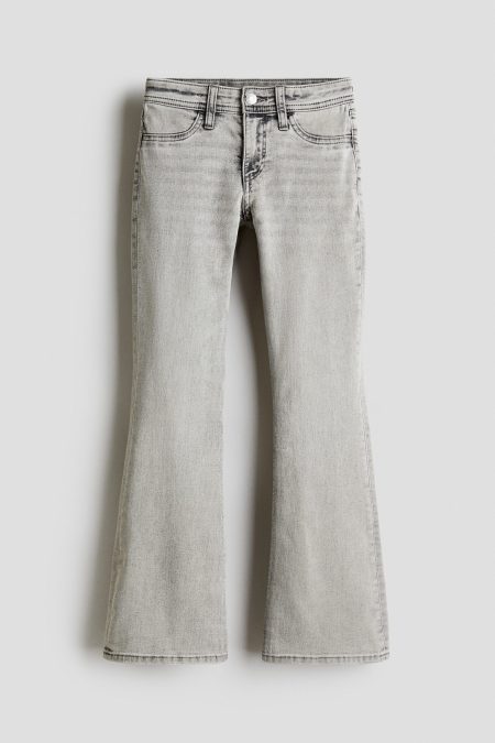 H & M - Flared Leg Low Jeans - Grijs
