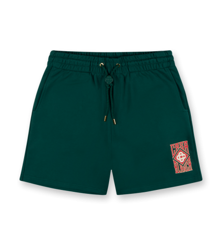 Gothic Stacked Logo Screen Printed Sweatshorts Green - L