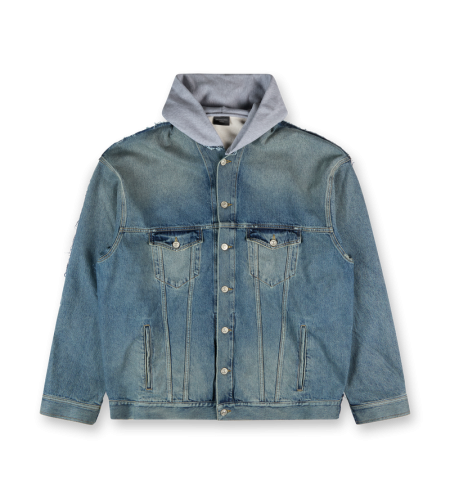 Hybrid Hooded Jacket Denim Blue - 3