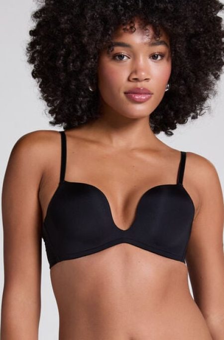 Hunkemöller Voorgevormde push-up beugel bh Deep-V Zwart